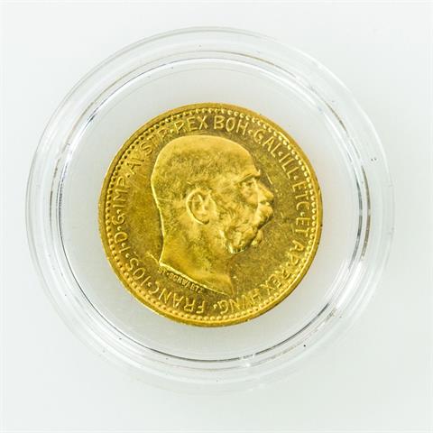 Österreich - 10 Kronen 1910, Franz Joseph, GOLD,