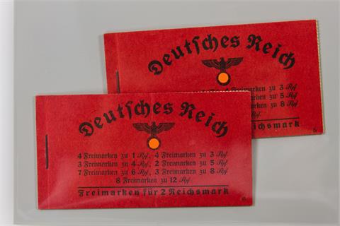 Briefmarken - Deutsches Reich. 2 MH Mi Nr. 37.1 und 37.2 mit O Nr. 5 + 6.