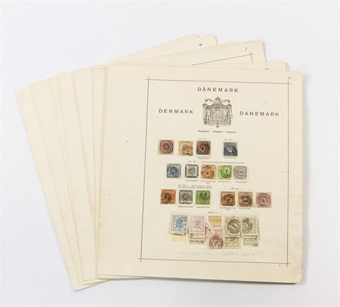 Briefmarken - Dänemark. Sammlung ab Michel Nr. 1 gestempelt auf Blättern.