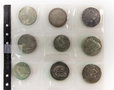 Altdeutschland - Konvolut: 9 Münzen, darunter