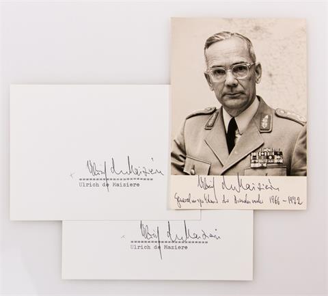 Autographen - Ulrich de Maiziere (1912-2006), zuletzt ehemaliger Generalinspekteur der Bundeswehr,