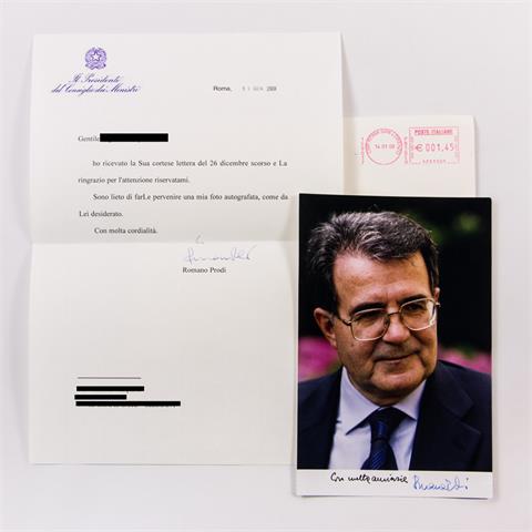 Autographen - Romano Prodi (geb. 1939), ehem. Ministerpräsident Italiens,