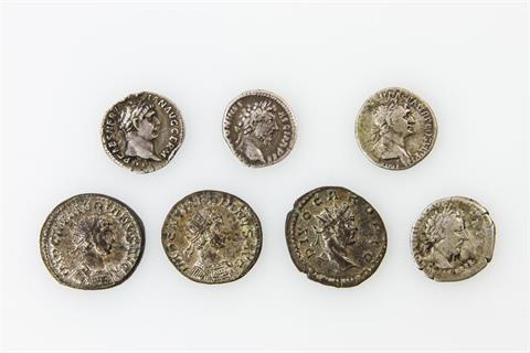 Antike, römisch - Konvolut von 4 Denare und 3 Antoninianen,