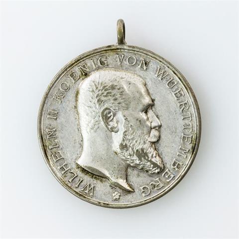 Württemberg - Silberne Medaille 'Für Tapferkeit und Treue', König Wilhelm II.,