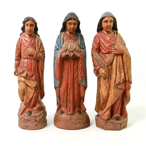 Drei stehende Heilige, wohl 19.Jh.,
