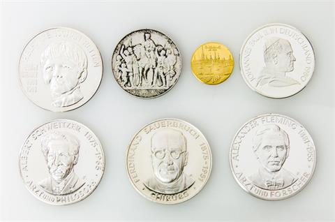 Konvolut SILBER / GOLD - Diverse Medaillen und Münze,