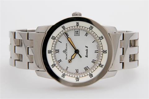 BAUME & MERCIER Armbanduhr "Formula S". Edelstahl. D: ca. 33mm (ohne Krone).