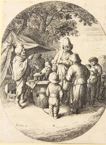 DEUCHAR, DAVID (1743 -1808): Der Quacksalber auf dem Jahrmarkt, um 1780.