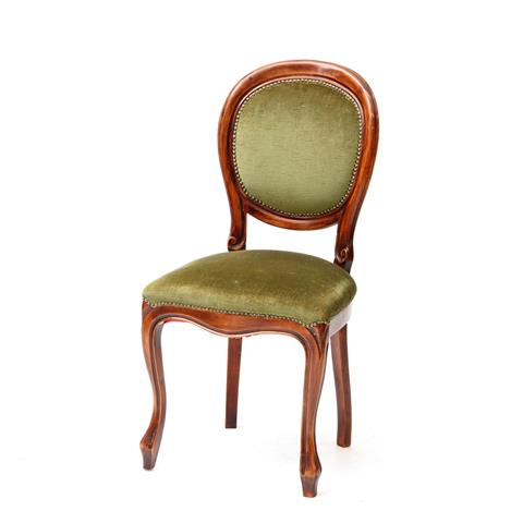 Dekorativer Stuhl im Louis-Philippe-Stil, Buche mahagonifarben gebeizt.