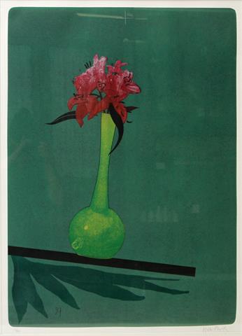 WUNDERLICH, PAUL (1927-2010): Grafik "Gelbe Vase", 1997.