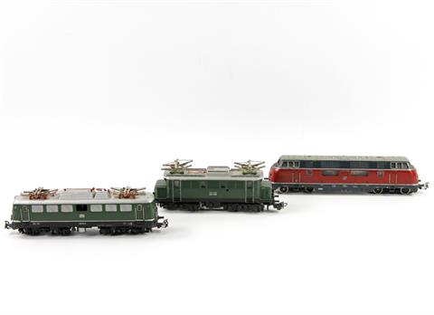 MÄRKLIN drei Lokomotiven E-Lok BR E44; E-Lok BR 140 und Lok V200, Spur H0,