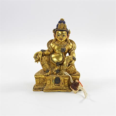 Feuervergoldete Bronze des Vaishravana. TIBET, 18. Jh.. oder früher
