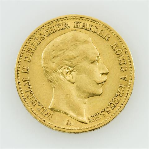 Dt. Kaiserreich, Preussen - 20 Mark 1902, Wilhelm II., GOLD,