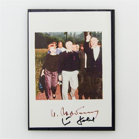 Autographen - Michail Gorbatschow und Helmut Kohl auf 1 Fotobild,