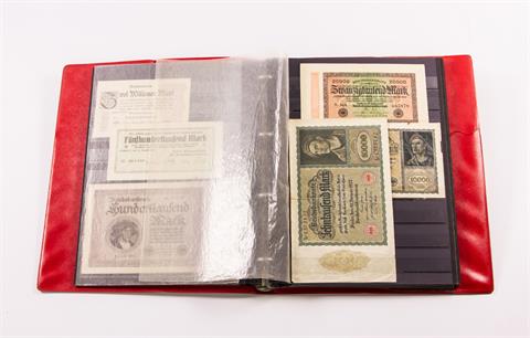 Banknoten - Gut gefülltes Album, dabei mehrfach Reichsbanknote Zehn Millionen Mark 1923,