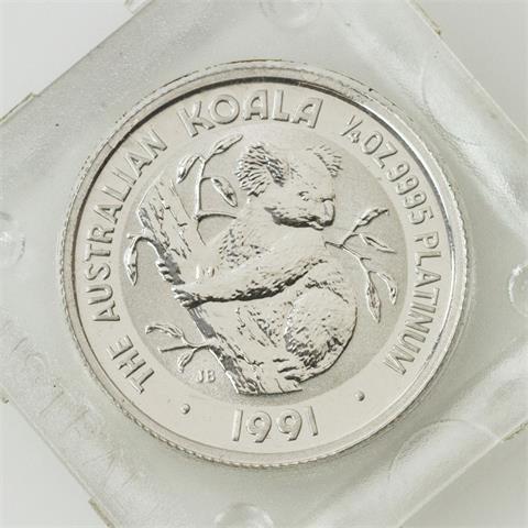 Australien/PLATIN - 1/4 Unze Koala 1991, 25 Dollars,