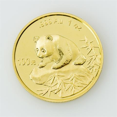 China/GOLD - 100 Yuan 1999, 1 Unze fein,