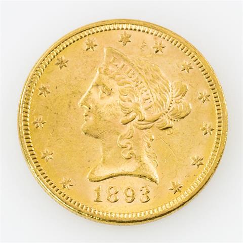 USA/GOLD - 10 Dollars 1893, Liberty Head,