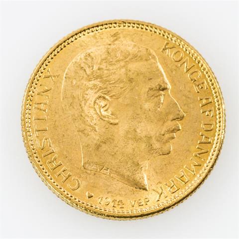 Dänemark/GOLD - 20 Kronen 1914 VBP, Christian X.,