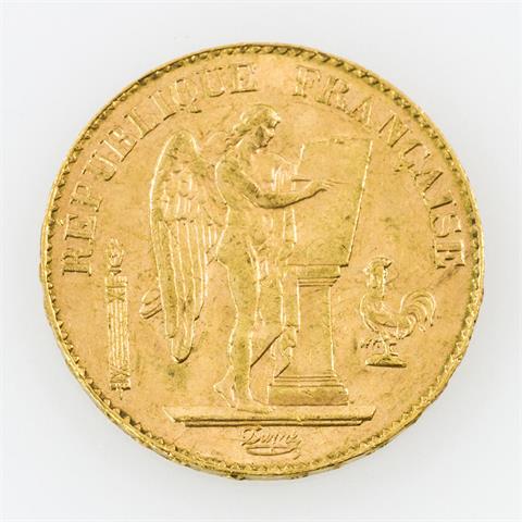 Frankreich/GOLD - 20 Francs 1896, stehender Engel,
