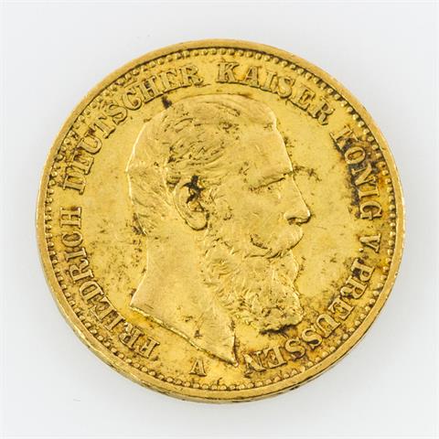 Preussen/GOLD - 20 Mark 1888 A, Friedrich,