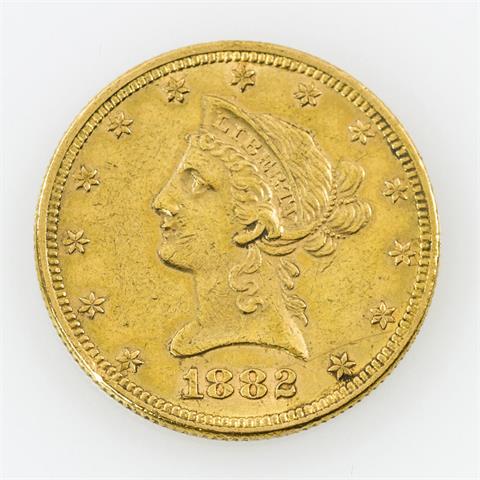 USA/GOLD - 10 Dollars 1882, Liberty Head,