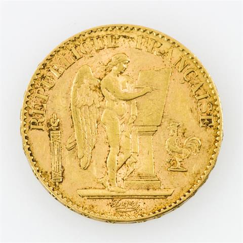 Frankreich/GOLD - 20 Francs 1895, stehender Engel,