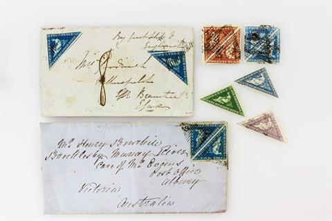 Afrika / Kap der Guten Hoffnung - 1853/61, Kap Dreiecke, Sammlung von 67 Werten,