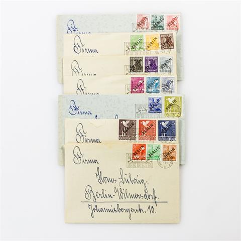 Briefmarken - Berlin. Berlin Michel Nr. 1-20 auf 7 Sammlerbriefen