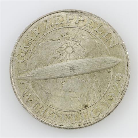Weimarer Republik - 5 Reichsmark 1930 A, Zeppelinflug,