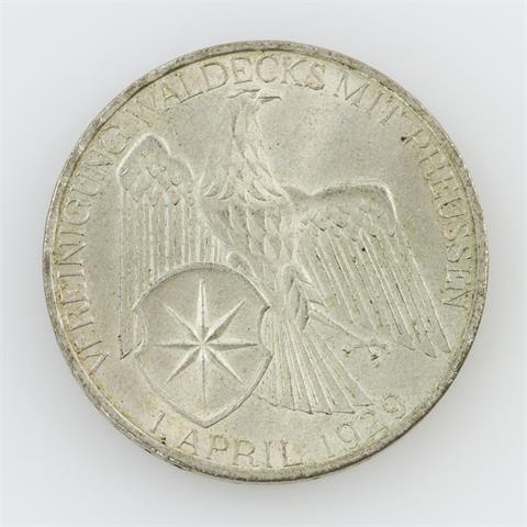 Weimarer Republik - 3 Reichsmark 1929 A, Vereinigung Waldecks mit Preussen,