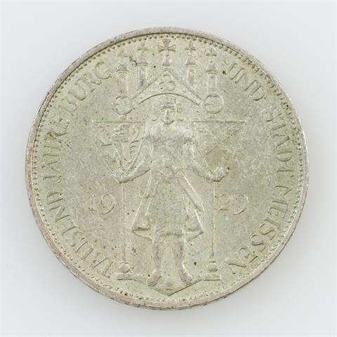 Weimarer Republik - 3 Reichsmark 1929 E, Burg und Stadt Meissen,