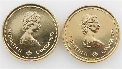 Kanada/GOLD - Konvolut: 2 x 100 Dollars 1976, Montreal 1976,