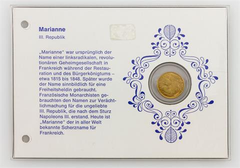 Frankreich/GOLD - 10 Francs 1910, Coq/Marianne,