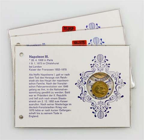 Frankreich/GOLD - Konvolut: 3 x 20 Francs, Napoleon III.,