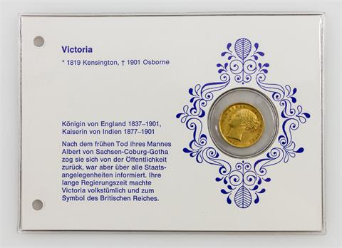Großbritannien/GOLD - 1 Sovereign 1884, Victoria, Wappen,
