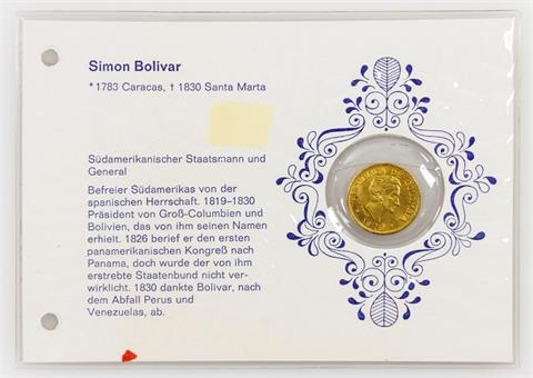Kolumbien/GOLD - 5 Pesos 1929, Simon Bolivar,
