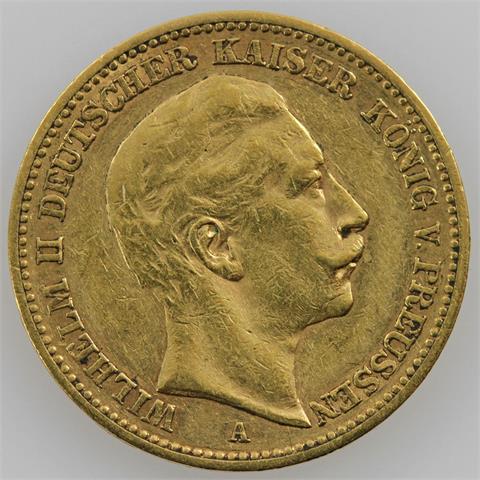 Preussen/GOLD - 20 Mark 1889 A, Wilhelm II.,