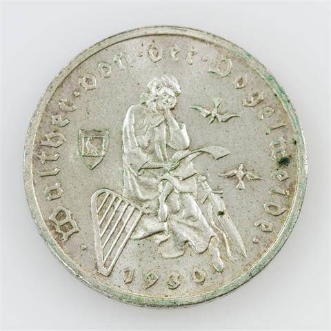 Weimarer Republik - 3 Reichsmark 1930 G, v. der Vogelweide,