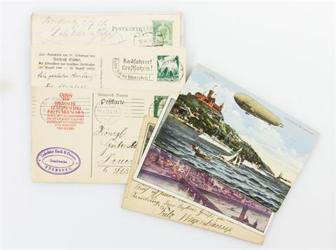Briefmarken - Kleiner Bestand von 12 Postkarten.
