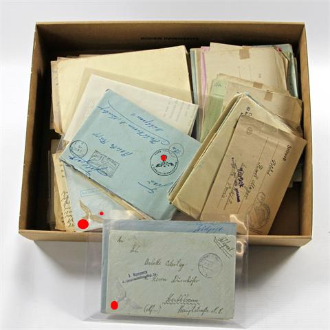 Briefmarken - Schachtel mit rd. 240 Briefen und Karten Feldpost 2. Weltkrieg,