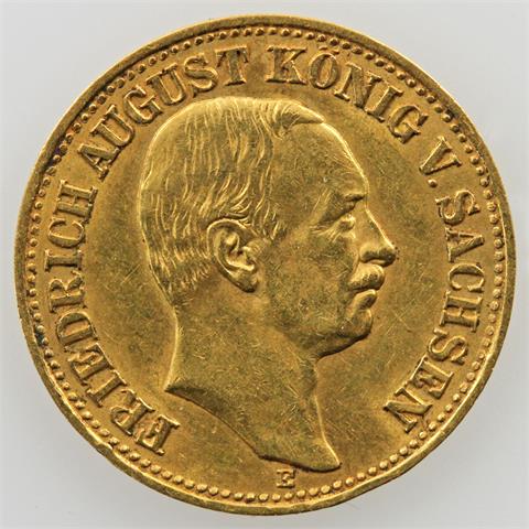 Sachsen/GOLD - 10 Mark 1911 E, Friedrich August,