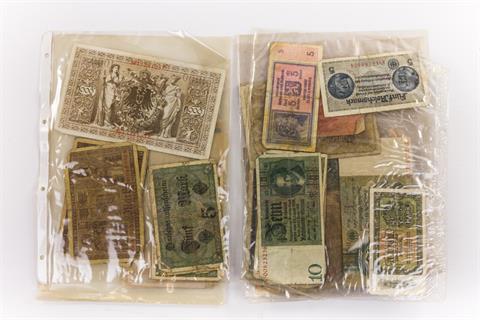 Vorwiegend Reichsbanknoten Berlin, wie 100.000.000 Mark 1923, 500.000 Mark 1923, Württ. Notenbank 1.000.000 Mark 1923, Badische
