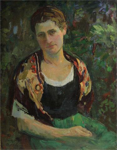 KÖHLER, AUGUST (1881-1964): Junges Mädchen im Garten., 1933.