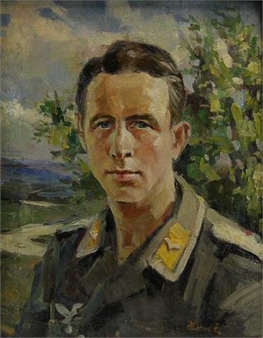 DEUTSCHER PORTRAITMALER, 20. Jh.: Bildnis eines jungen Offiziers/WK II.