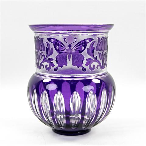 VAL ST. LAMBERT Vase "Butterfly", Glas, 20. Jh.