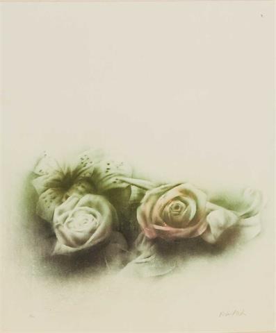 WUNDERLICH, PAUL (1927-2010): Grafik "Blumenstück mit zwei Rosen", 1980.