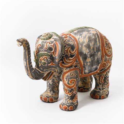 Elefant aus Keramik. INDIEN, 20. Jh.