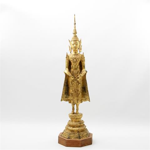 Buddha im Fürstenschmuck aus Bronze. THAILAND, 20. Jh.