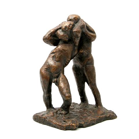 HRDLICKA, ALFRED (1928 - 2009) seltene Skulptur zweier männlicher Akte als "Ringer"